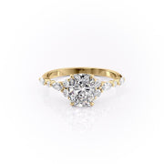 2.0 CT Elongated Cushion Cut Cluster Moissanite Engagement Ring - Barbara Maison 