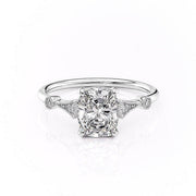 2.0 CT Elongated Cushion Cut Hidden Halo Moissanite Engagement Ring - Barbara Maison 