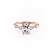 2.0 CT Elongated Cushion Cut Hidden Halo Moissanite Engagement Ring - Barbara Maison 