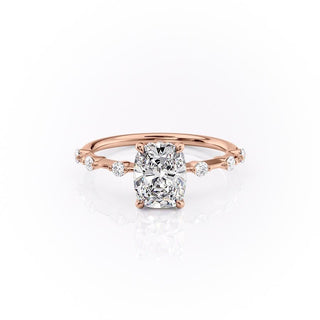 2.0 CT Elongated Cushion Cut Solitaire Dainty Style Moissanite Engagement Ring - Barbara Maison 