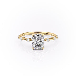 2.0 CT Elongated Cushion Cut Solitaire Dainty Style Moissanite Engagement Ring - Barbara Maison 