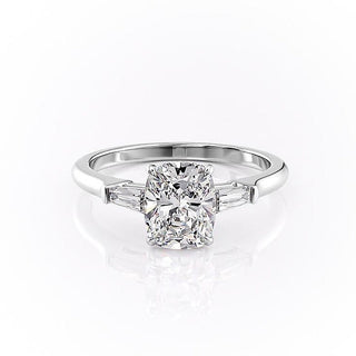 2.0 CT Cushion Cut Three Stone Moissanite Engagement Ring - Barbara Maison 