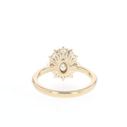 0.84 CT Oval Cut Halo & Pave Moissanite Engagement Ring - Barbara Maison 