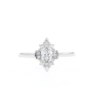 0.50 CT-1.0 CT Marquise Cut Cluster Moissanite Engagement Ring - Barbara Maison 