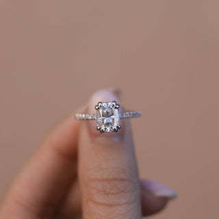 0.96 CT Cushion Cut Solitaire Moissanite Engagement Ring - Barbara Maison 