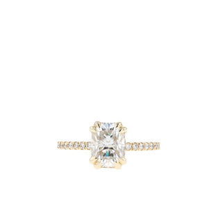 0.96 CT Cushion Cut Solitaire Moissanite Engagement Ring - Barbara Maison 