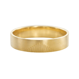 Classic Men's Wedding Band With Linear Mountains - Barbara Maison 