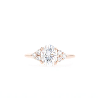 1.20 CT Oval Cut Cluster Moissanite Engagement Ring - Barbara Maison 