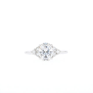 1.20 CT Oval Cut Cluster Moissanite Engagement Ring - Barbara Maison 