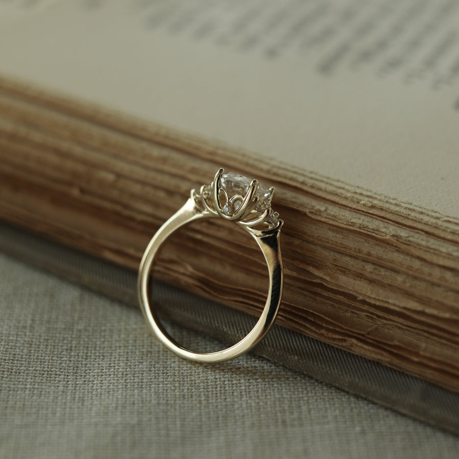 1.20 CT Oval Cut Cluster Moissanite Engagement Ring - Barbara Maison 