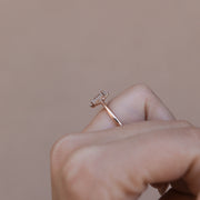 0.53 CT-1.60 CT Emerald Cut Cluster Moissanite Engagement Ring - Barbara Maison 