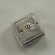 0.53 CT-1.60 CT Emerald Cut Cluster Moissanite Engagement Ring - Barbara Maison 