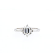 0.53 CT-1.60 CT Emerald Cut Cluster Moissanite Engagement Ring - Barbara Maison 