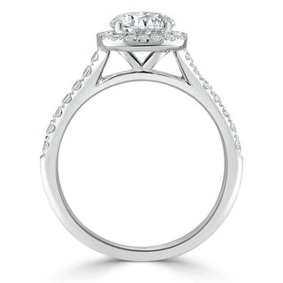 1.0 CT Pear Cut Halo Moissanite Engagement Ring With Pave Setting - Barbara Maison 