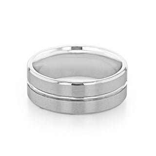 Men's Brushed Finish Classic Wedding Band - Barbara Maison 