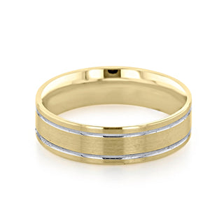 Classic Men's Wedding Band With Brushed Finish Metal - Barbara Maison 