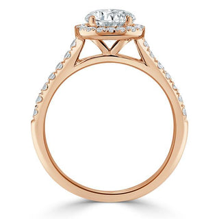 1.0 CT Pear Cut Halo Moissanite Engagement Ring With Pave Setting - Barbara Maison 