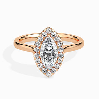 1ct Marquise F- VS Diamond Halo Engagement Ring