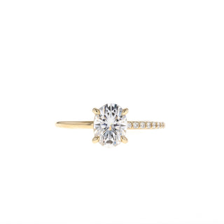 0.84 CT-2.72 CT Oval Cut Solitaire Moissanite Engagement Ring - Barbara Maison 