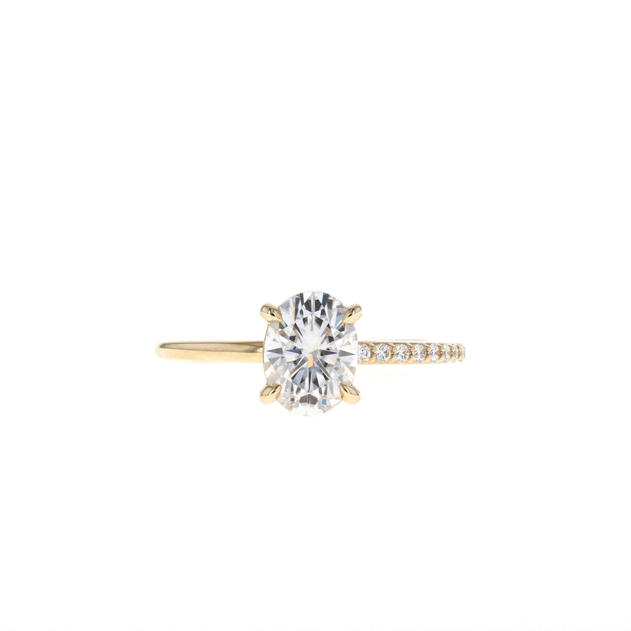 0.84 CT-2.72 CT Oval Cut Solitaire Moissanite Engagement Ring - Barbara Maison 