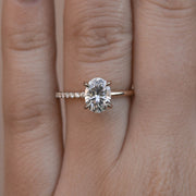 0.84 CT-2.72 CT Oval Cut Solitaire Moissanite Engagement Ring - Barbara Maison 