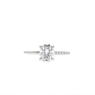 0.84 CT-2.72 CT Oval Cut Solitaire Moissanite Engagement Ring - Barbara Maison 