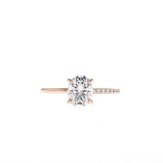 0.84 CT-2.72 CT Oval Cut Solitaire Moissanite Engagement Ring - Barbara Maison 