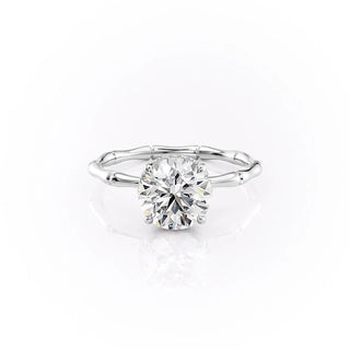 1.60 CT Round Cut Solitaire Style Moissanite Engagement Ring - Barbara Maison 