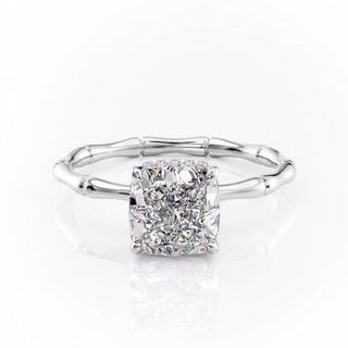 2.15 CT Cushion Cut Solitaire Style Moissanite Engagement Ring - Barbara Maison 