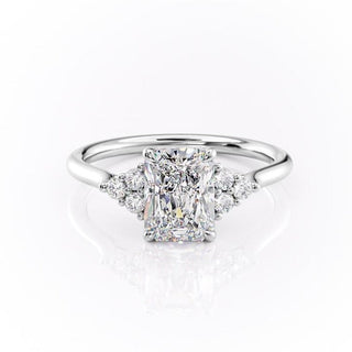 2.0 CT Radiant Cut Cluster Moissanite Engagement Ring - Barbara Maison 