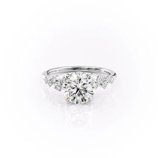 1.60 CT Round Cut Cluster Style Moissanite Engagement Ring - Barbara Maison 