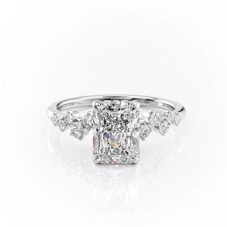 2.0 CT Radiant Cut Cluster Moissanite Engagement Ring - Barbara Maison 