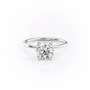 1.60 CT Round Cut Solitaire Hidden Halo Moissanite Engagement Ring - Barbara Maison 