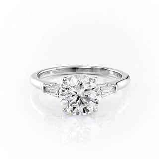 1.60 CT Round Cut Three Stone Moissanite Engagement Ring - Barbara Maison 