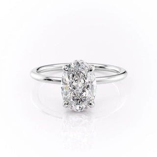 2.10 CT Oval Cut Solitaire Moissanite Engagement Ring - Barbara Maison 