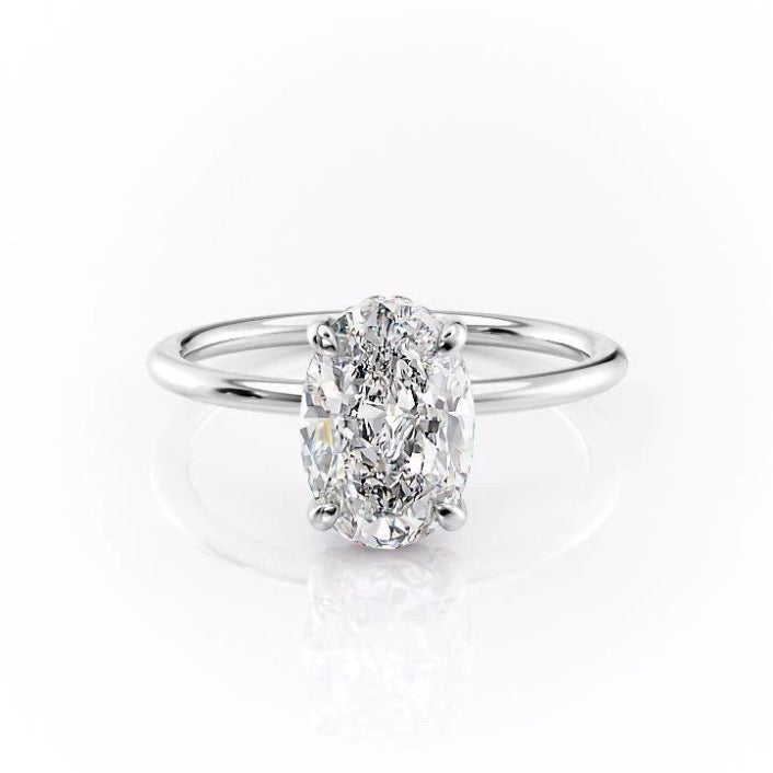 2.72 CT Oval Cut Solitaire Style Moissanite Engagement Ring - Barbara Maison 