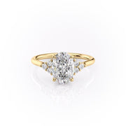2.10 CT Oval Cut Cluster Moissanite Engagement Ring - Barbara Maison 