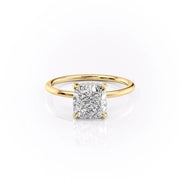 2.54 CT Cushion Cut Solitaire Style Moissanite Engagement Ring - Barbara Maison 