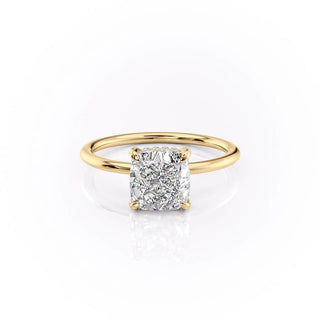 2.54 CT Cushion Cut Solitaire Style Moissanite Engagement Ring - Barbara Maison 