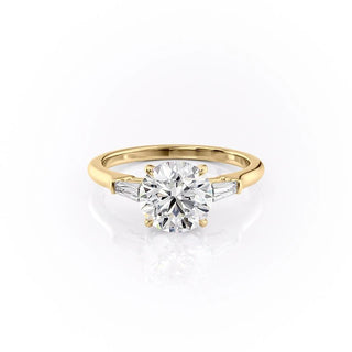 1.60 CT Round Cut Three Stone Moissanite Engagement Ring - Barbara Maison 