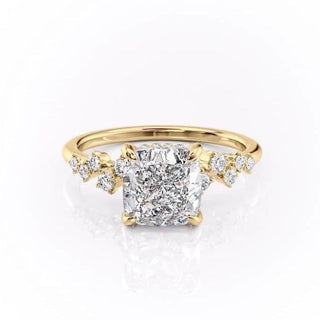 2.54 CT Cushion Cut Cluster Moissanite Engagement Ring - Barbara Maison 