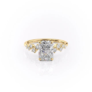 2.0 CT Radiant Cut Cluster Moissanite Engagement Ring - Barbara Maison 