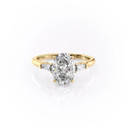 2.72 CT Oval Cut Three Stone Moissanite Engagement Ring - Barbara Maison 