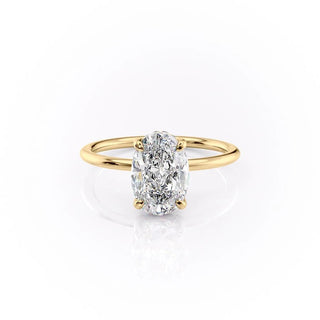 2.10 CT Oval Cut Solitaire Moissanite Engagement Ring - Barbara Maison 