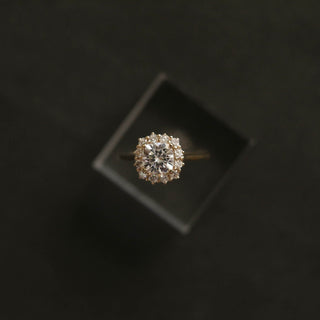 0.96 CT Cushion Cut Halo Moissanite Engagement Ring - Barbara Maison 