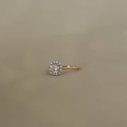 0.96 CT Cushion Cut Halo Moissanite Engagement Ring - Barbara Maison 