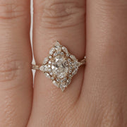 0.84 CT-1.33 CT Oval Cut Cluster Moissanite Engagement Ring - Barbara Maison 