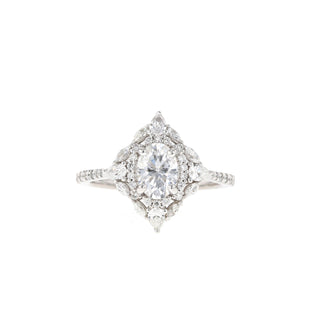 0.84 CT-1.33 CT Oval Cut Cluster Moissanite Engagement Ring - Barbara Maison 