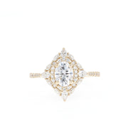0.84 CT-1.33 CT Oval Cut Cluster Moissanite Engagement Ring - Barbara Maison 