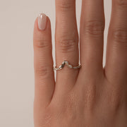 0.25 TCW Marquise & Round Cut Curved Moissanite Wedding Band - Barbara Maison 